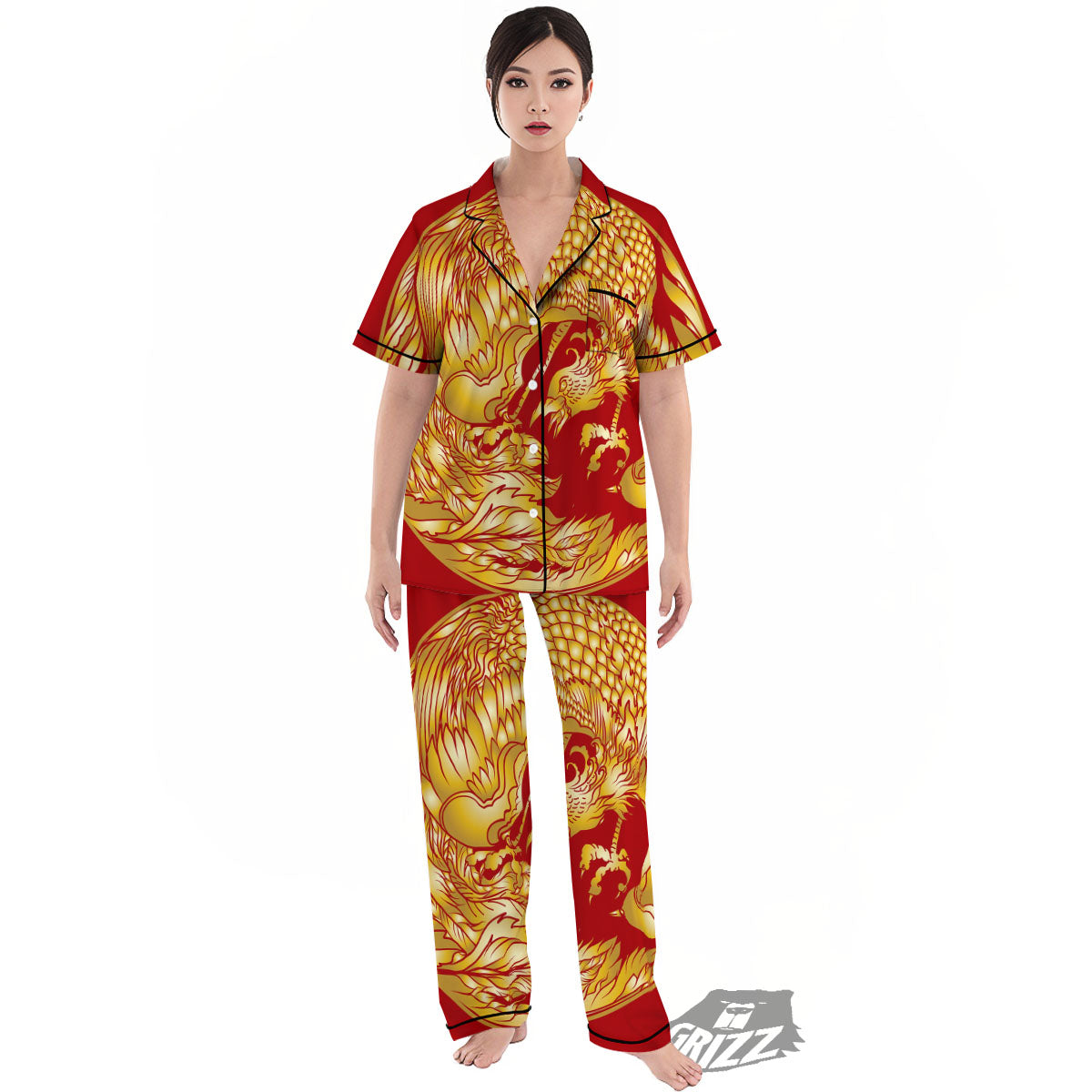 Phoenix Japanese Print Women's Pajamas Set-grizzshop
