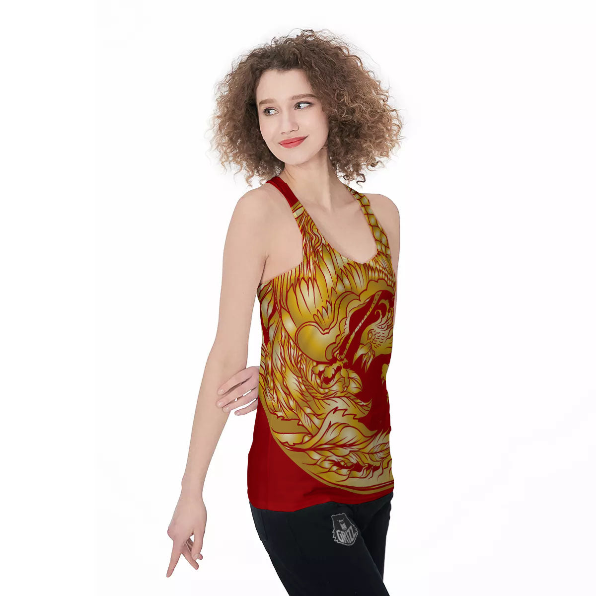 Phoenix Japanese Print Women's Racerback Tank Top-grizzshop