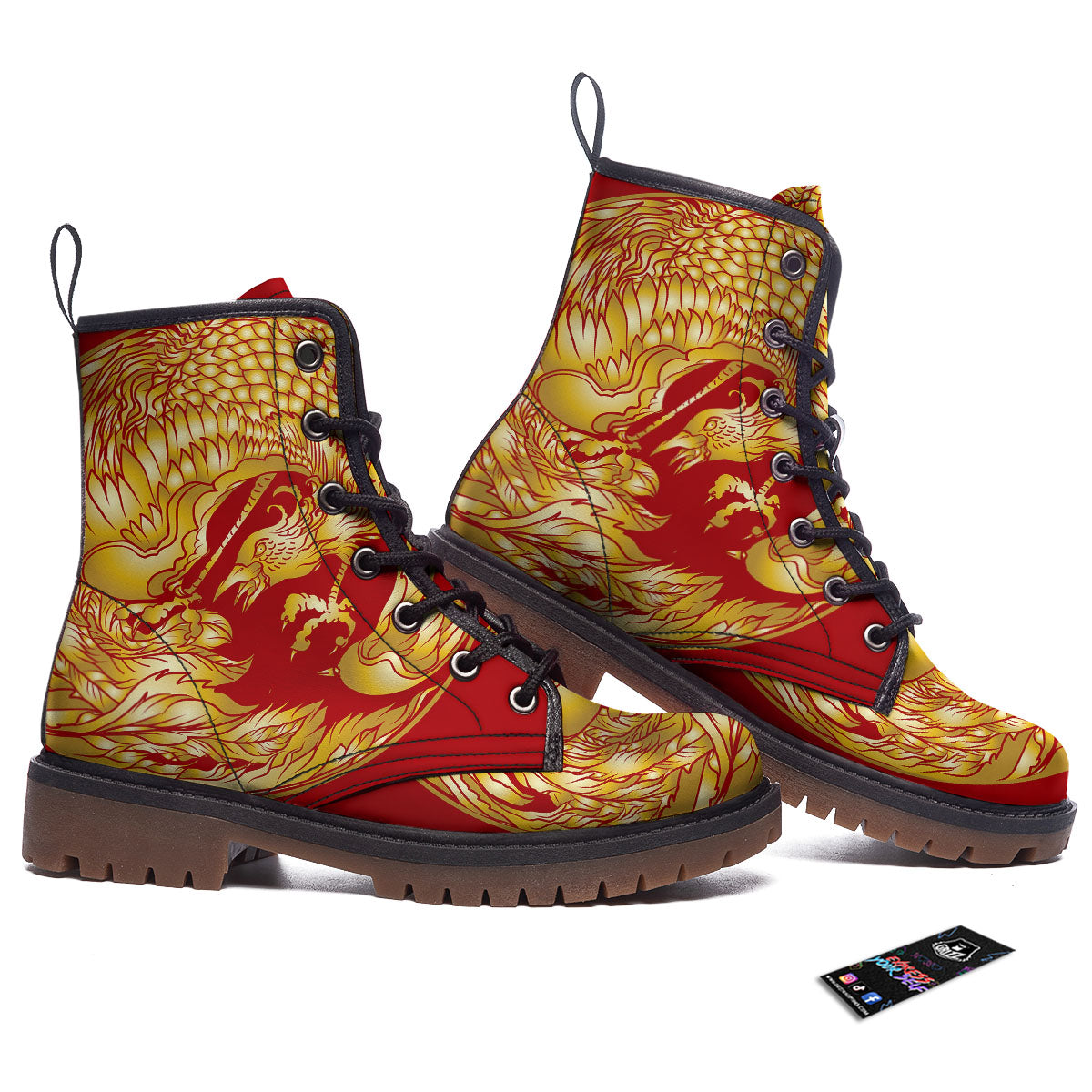Phoenix Japanese Print Work Boots-grizzshop