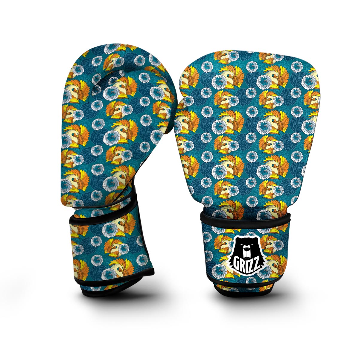 Phoenix Pattern Print Boxing Gloves-grizzshop