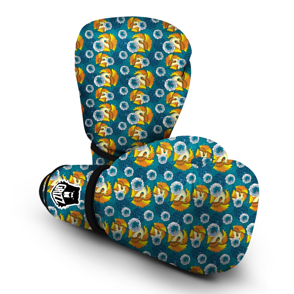 Phoenix Pattern Print Boxing Gloves-grizzshop