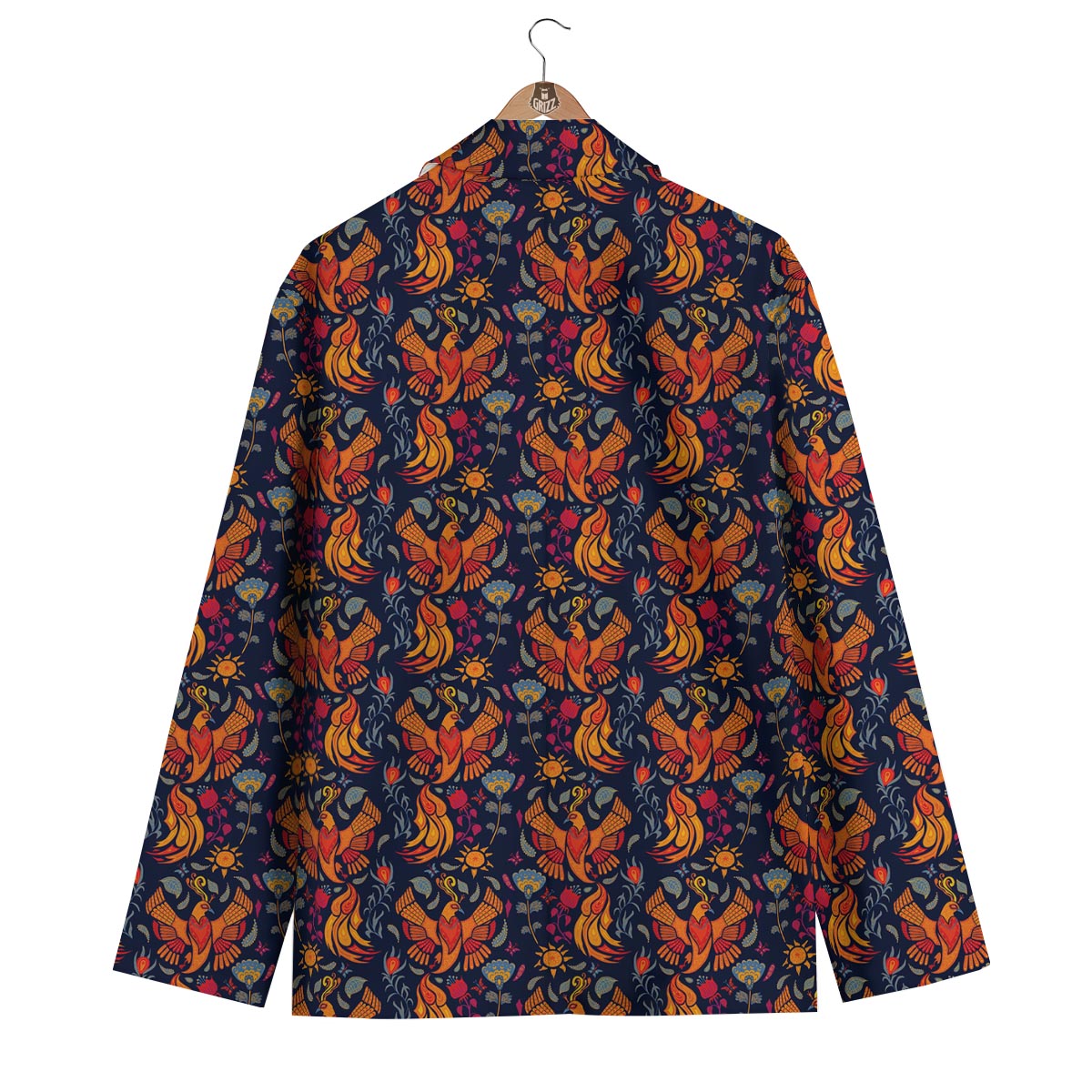 Phoenix Pattern Print Floral Men's Blazer-grizzshop