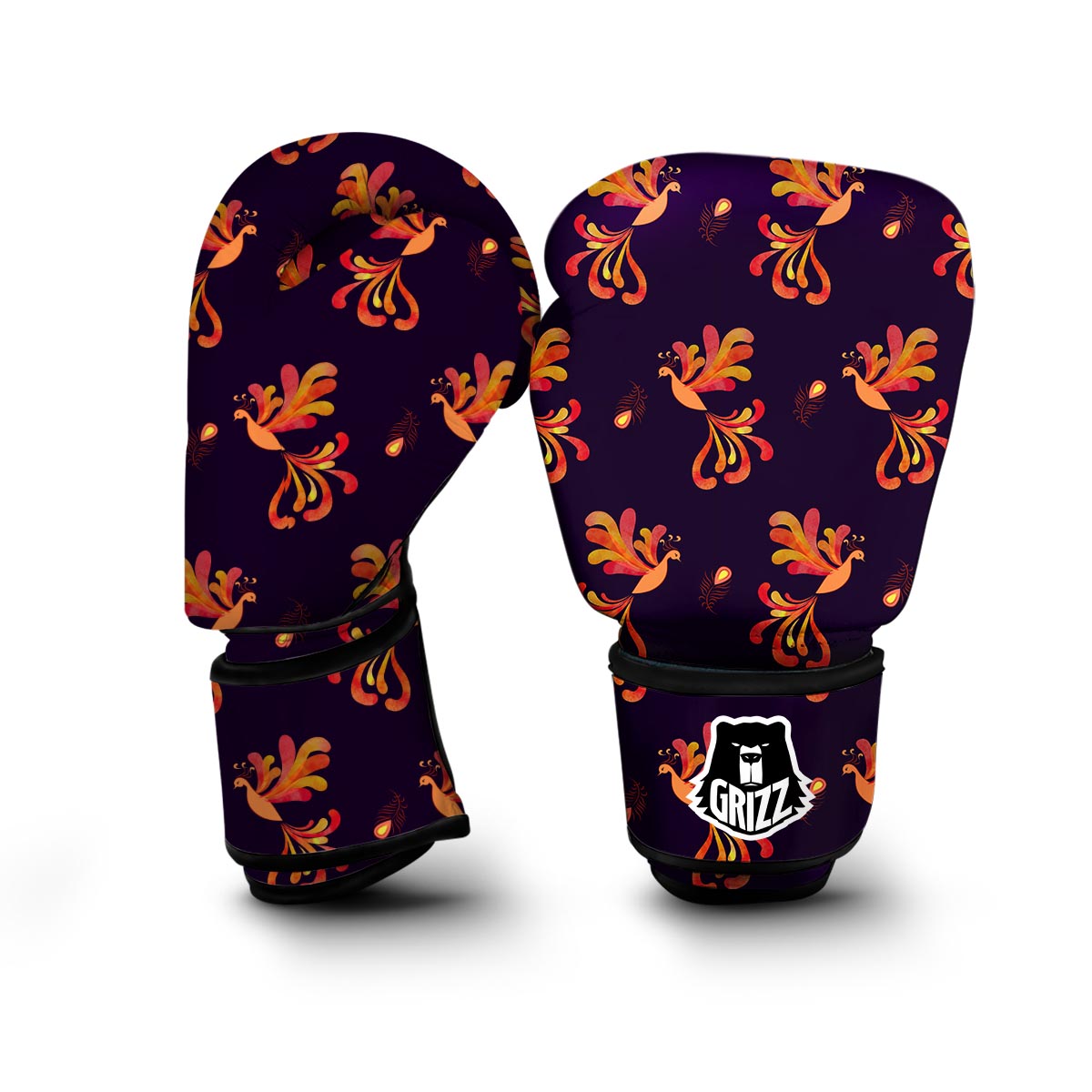 Phoenix Print Pattern Boxing Gloves-grizzshop