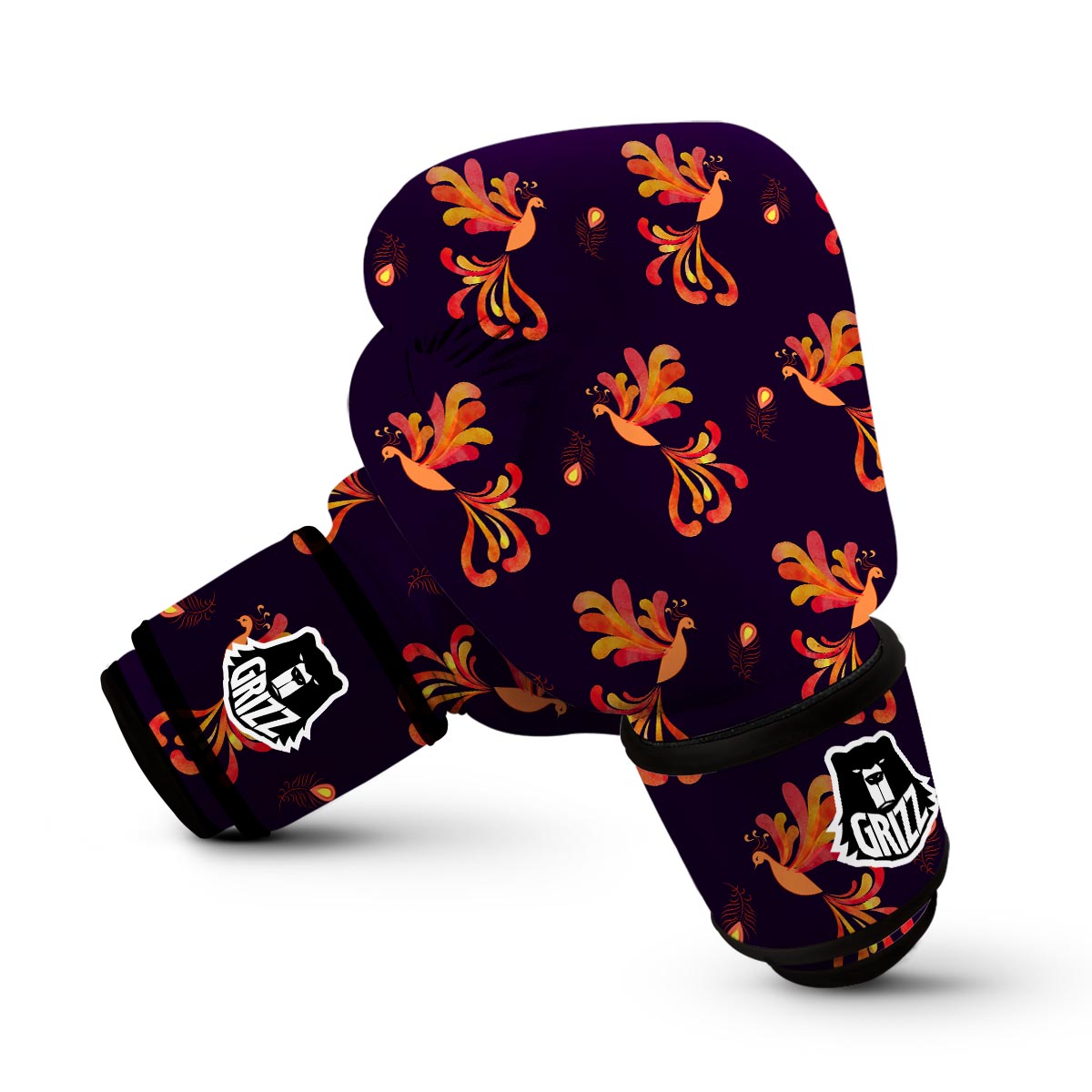 Phoenix Print Pattern Boxing Gloves-grizzshop