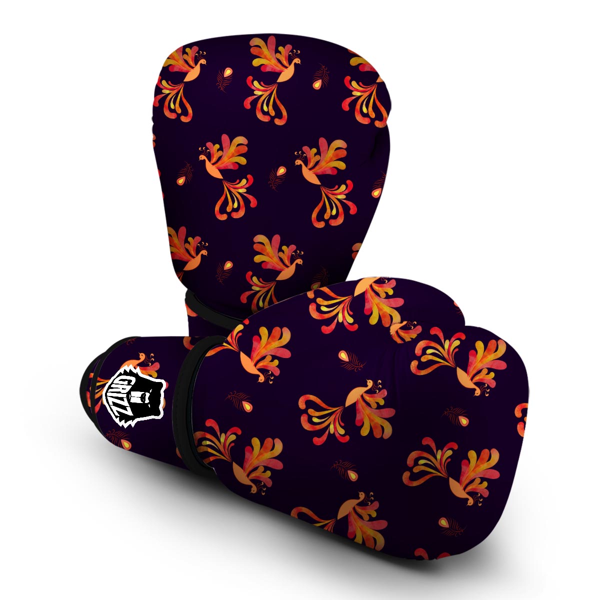 Phoenix Print Pattern Boxing Gloves-grizzshop