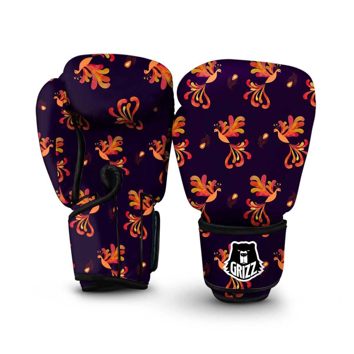 Phoenix Print Pattern Boxing Gloves-grizzshop