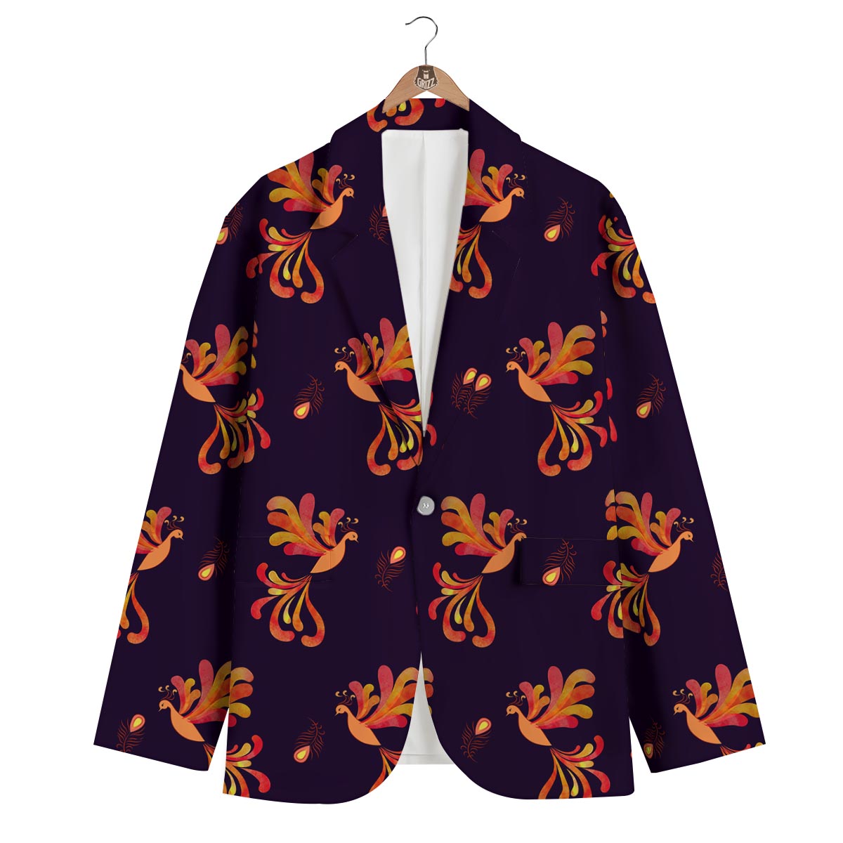 Phoenix Print Pattern Men's Blazer-grizzshop