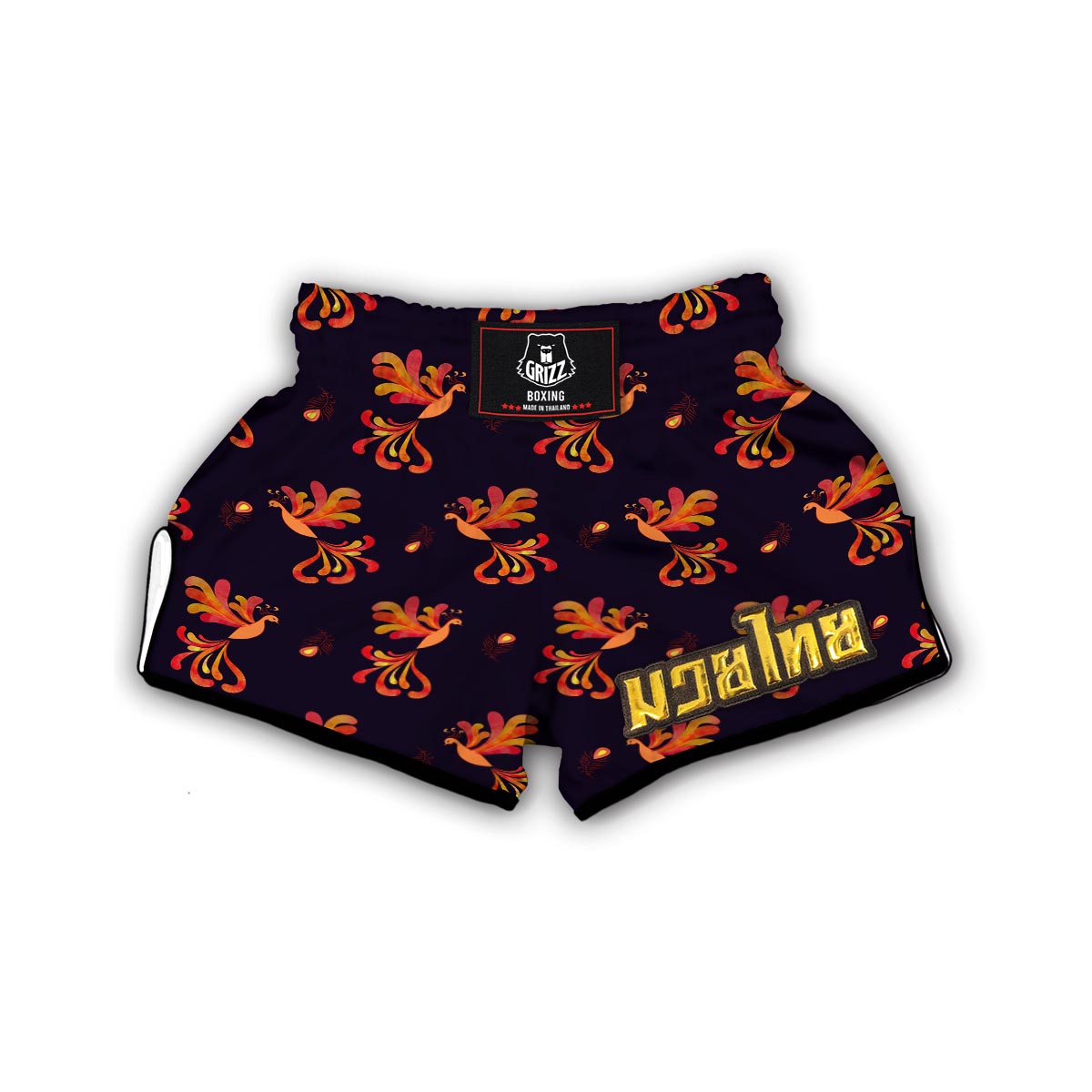 Phoenix Print Pattern Muay Thai Boxing Shorts-grizzshop