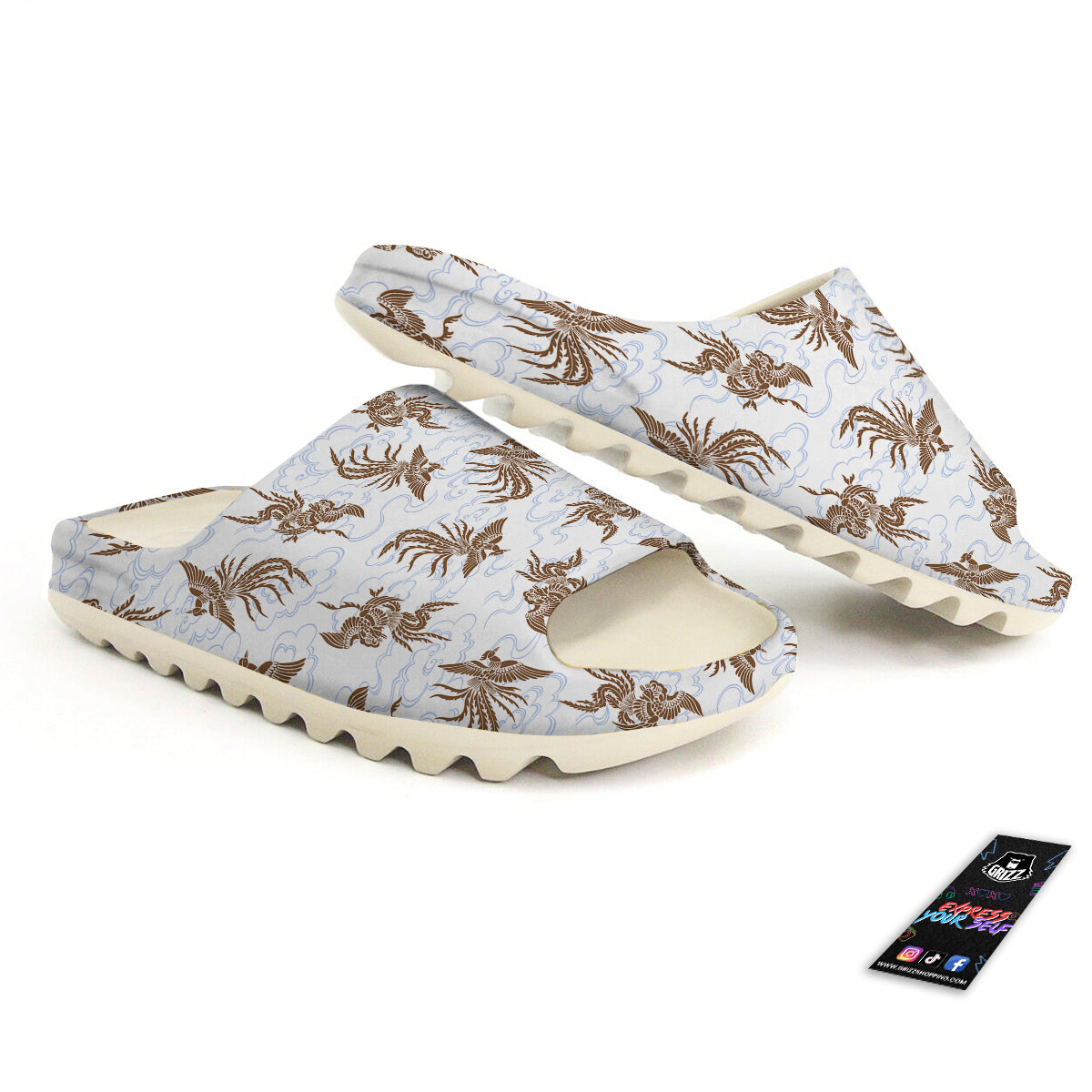 Phoenix Brown Print Pattern Sandals-grizzshop
