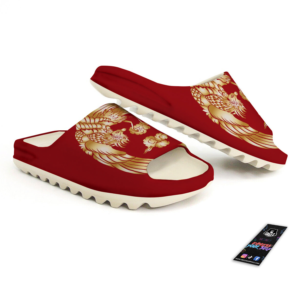 Phoenix Chinese Print Sandals-grizzshop