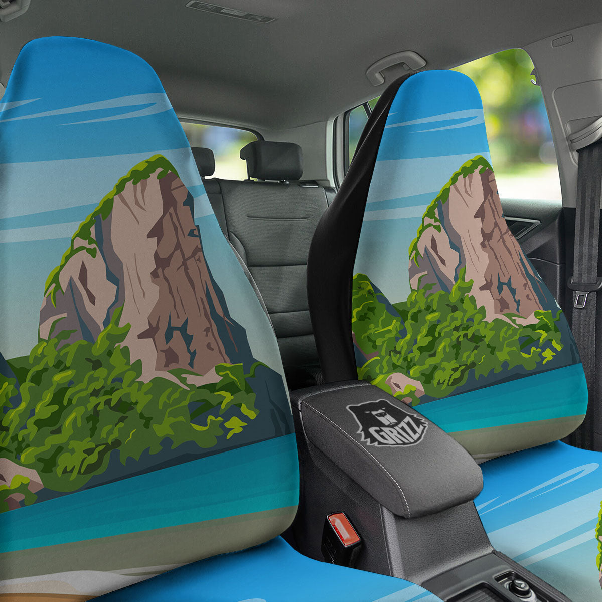 Phuket Thailand Cartoon Print Car Seat Covers-grizzshop