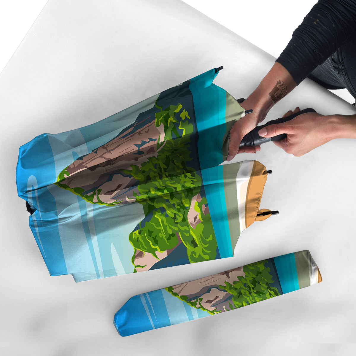 Phuket Thailand Cartoon Print Umbrella-grizzshop