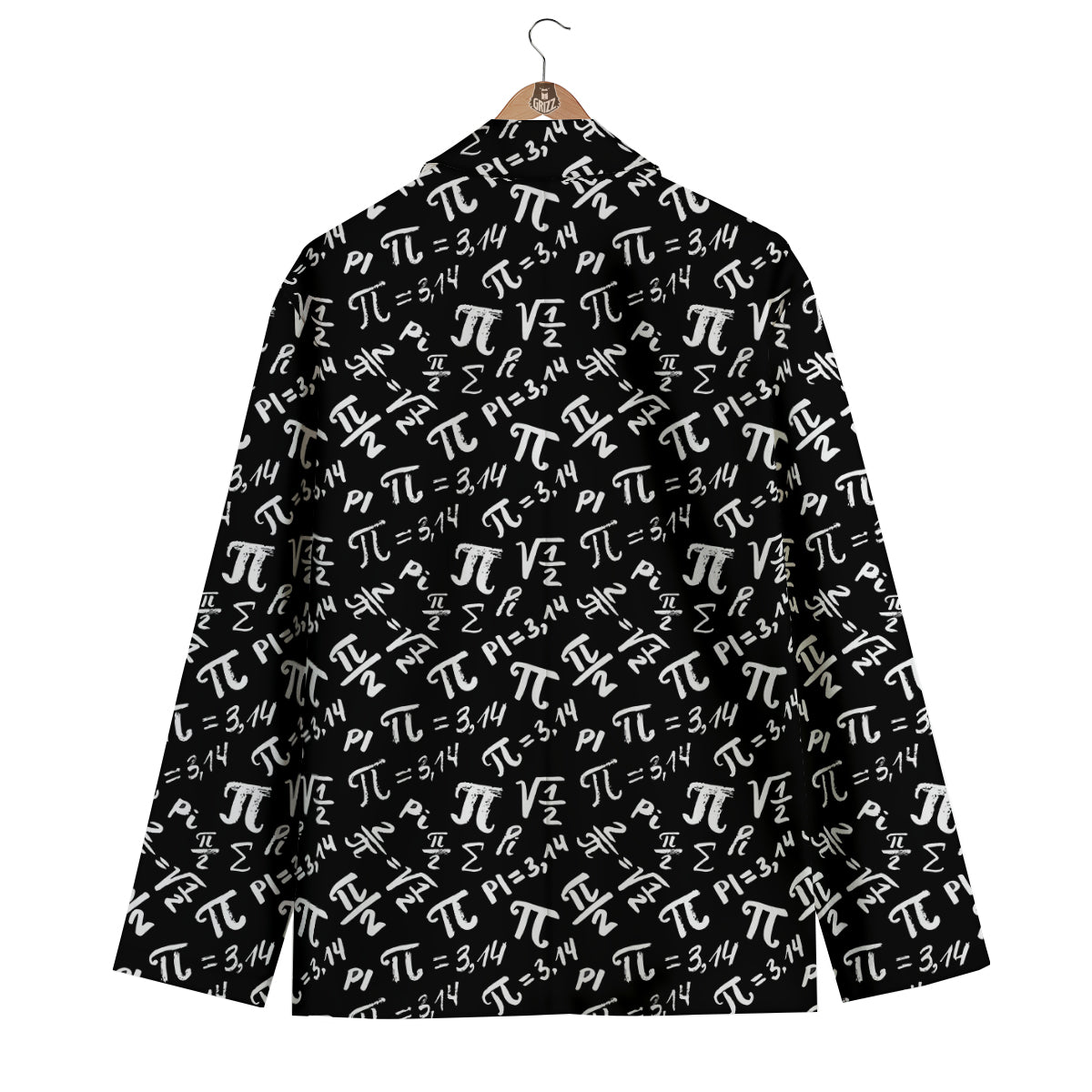 Pi Math Print Pattern Men's Blazer-grizzshop