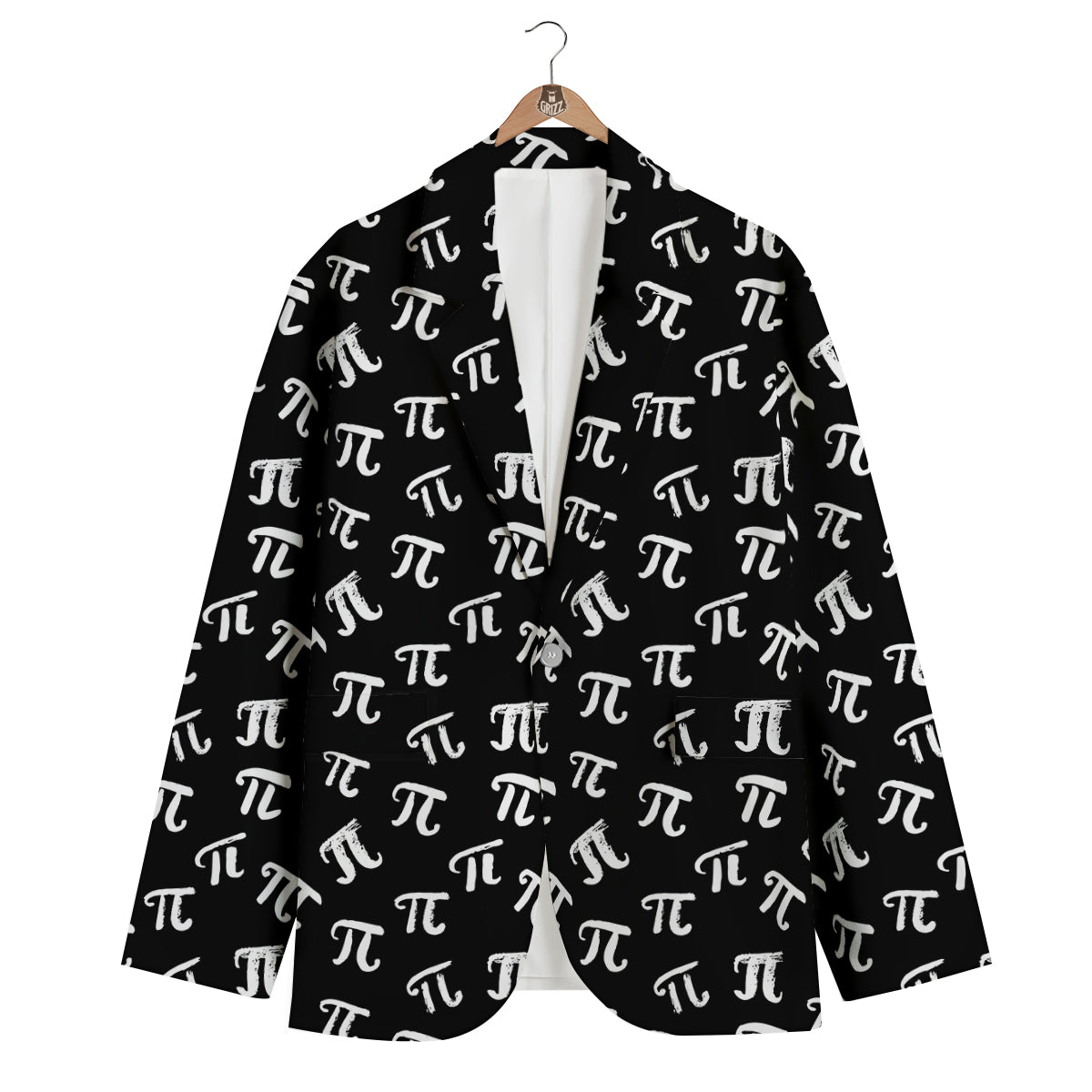Pi Symbol Math Print Pattern Men's Blazer-grizzshop