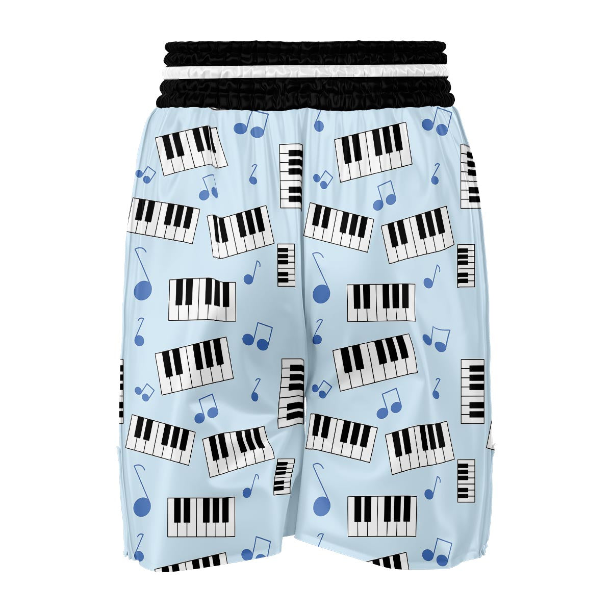 Piano Blue Pattern Print Boxing Shorts-grizzshop