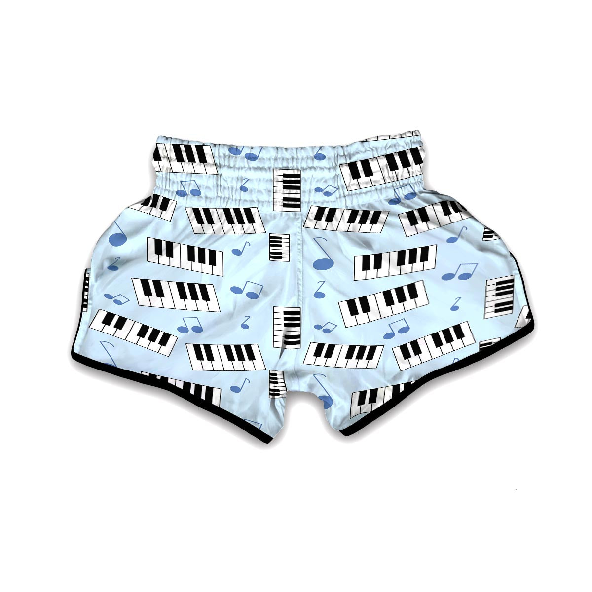 Piano Blue Pattern Print Muay Thai Boxing Shorts-grizzshop