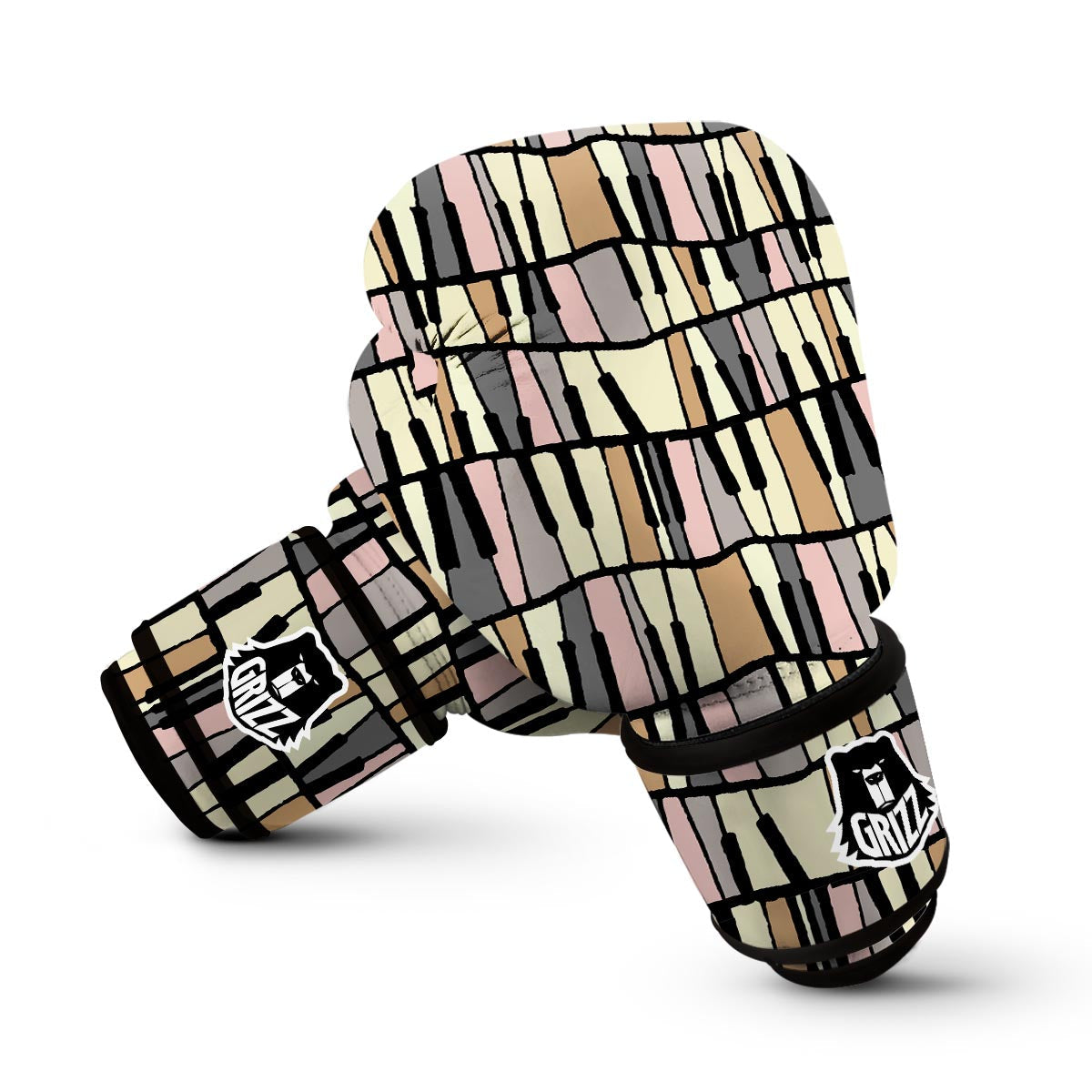 Piano Drawing Print Pattern Boxing Gloves-grizzshop