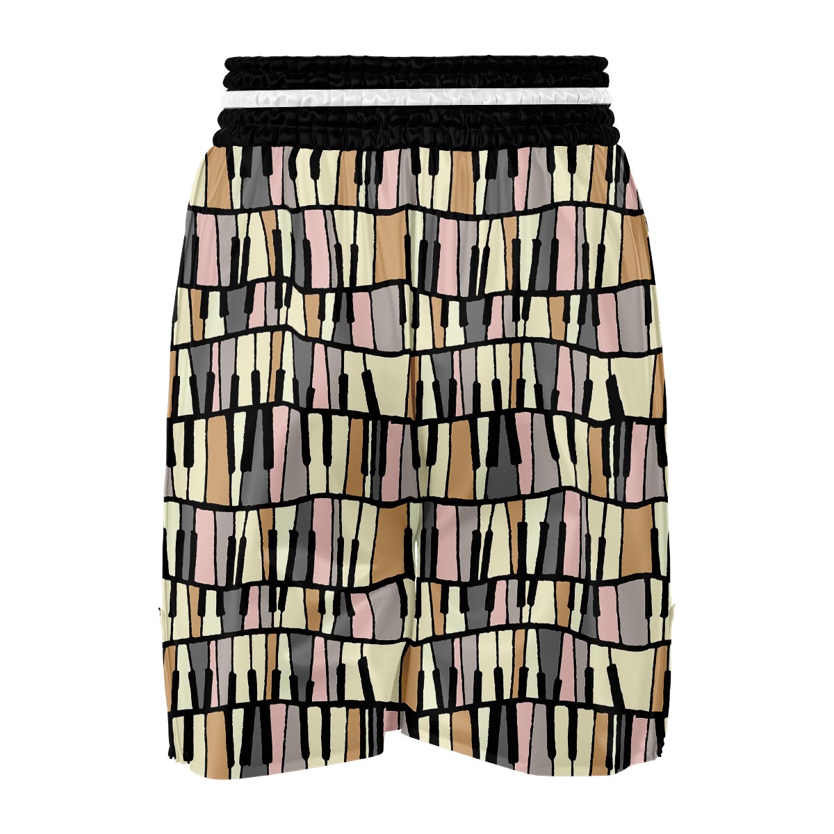 Piano Drawing Print Pattern Boxing Shorts-grizzshop