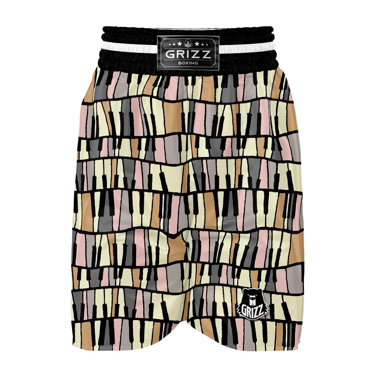 Piano Drawing Print Pattern Boxing Shorts-grizzshop