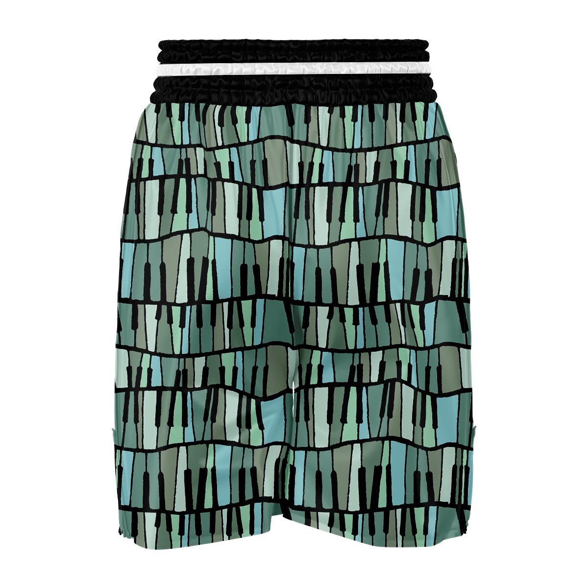 Piano Green Pattern Print Boxing Shorts-grizzshop