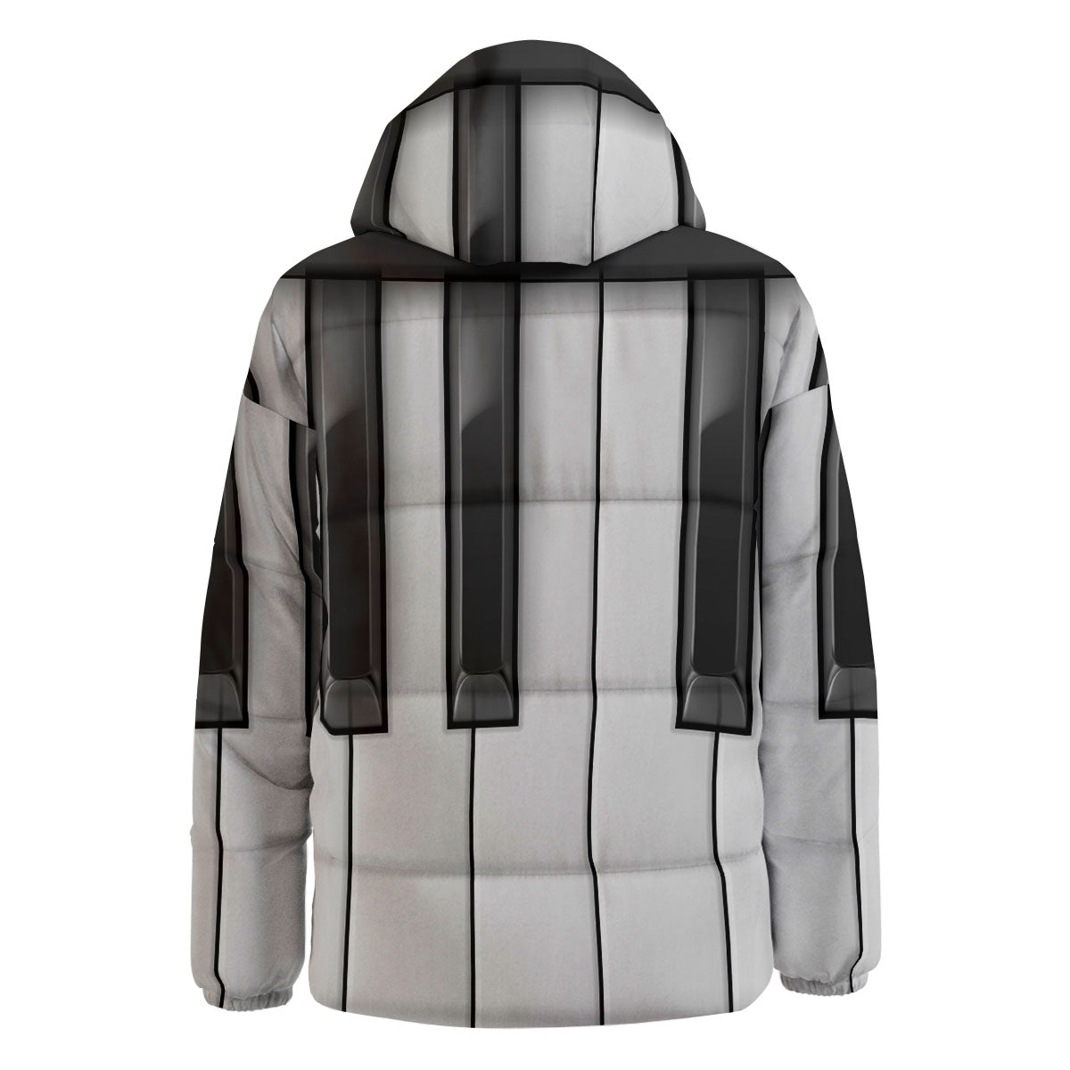 Piano Keyboard Print Down Jacket-grizzshop