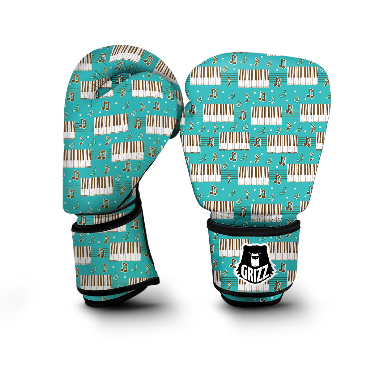 Piano Pattern Print Boxing Gloves-grizzshop