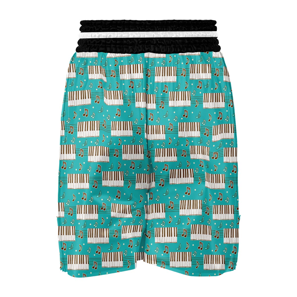 Piano Pattern Print Boxing Shorts-grizzshop
