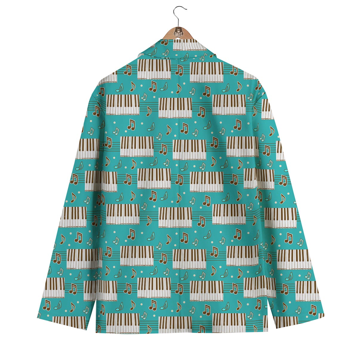 Piano Pattern Print Men's Blazer-grizzshop