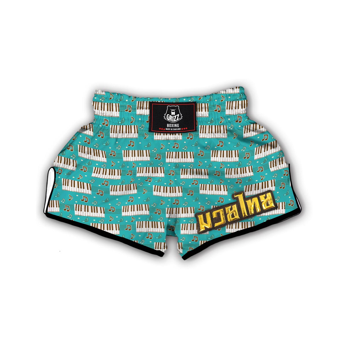 Piano Pattern Print Muay Thai Boxing Shorts-grizzshop