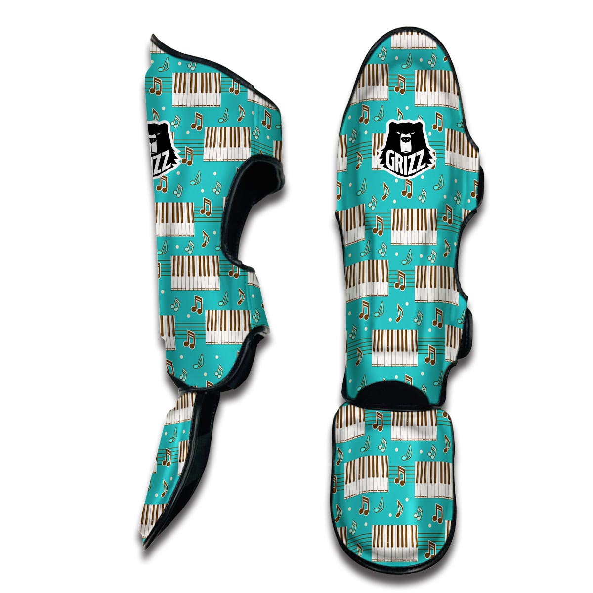 Piano Pattern Print Muay Thai Shin Guards-grizzshop