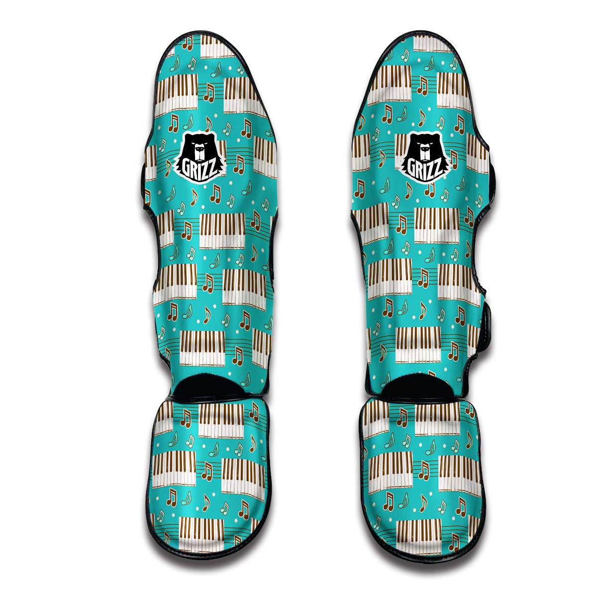 Piano Pattern Print Muay Thai Shin Guards-grizzshop