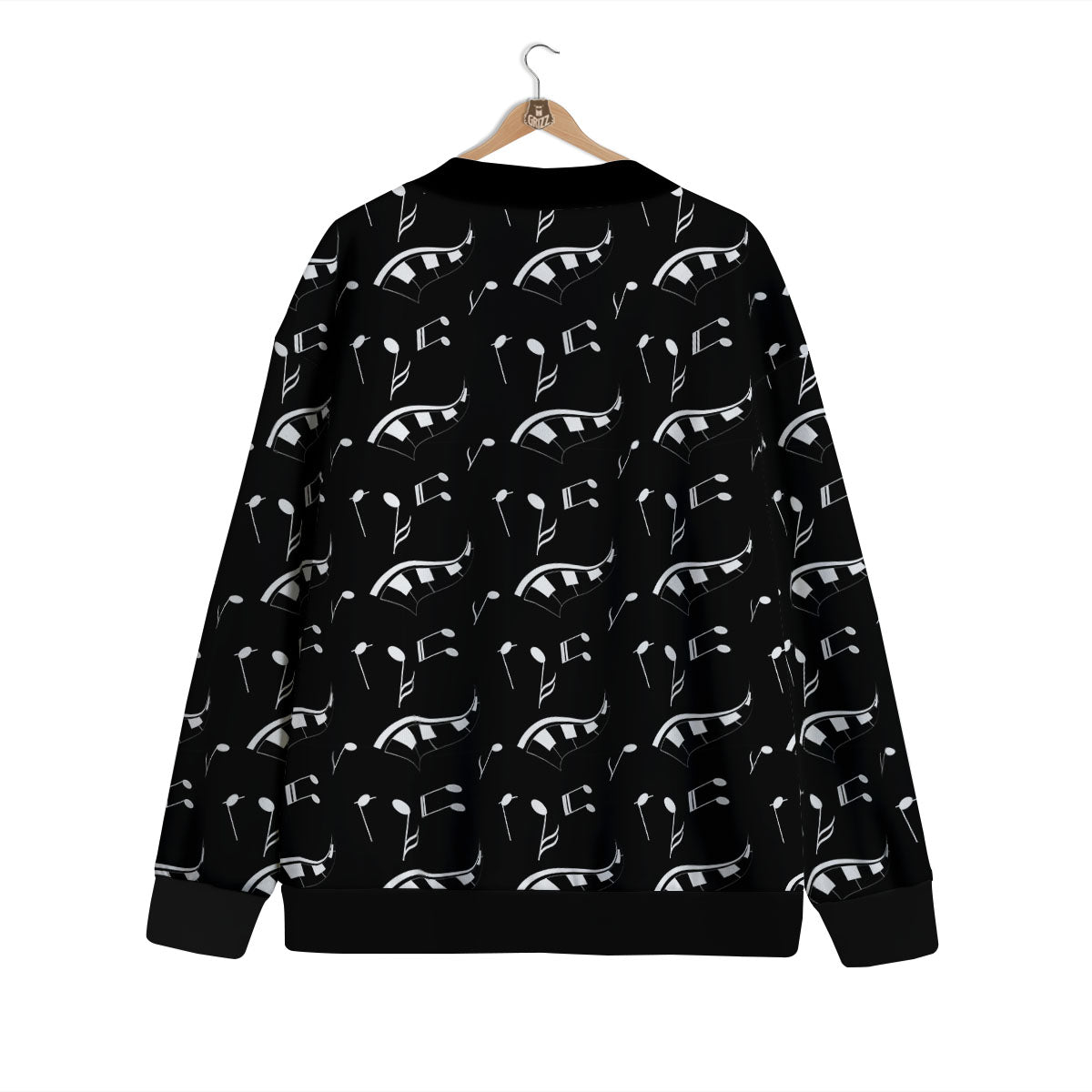 Piano Print Pattern Cardigan-grizzshop