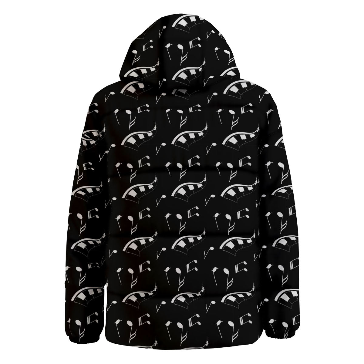Piano Print Pattern Down Jacket-grizzshop