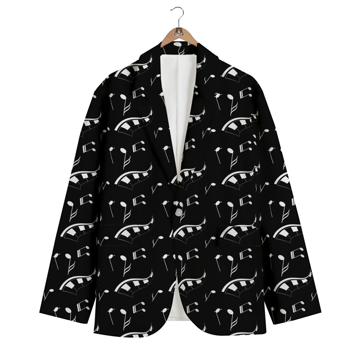 Piano Print Pattern Men's Blazer-grizzshop