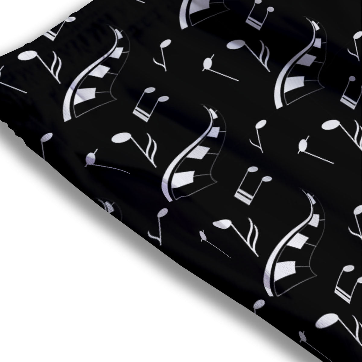 Piano Print Pattern Mesh Shorts-grizzshop