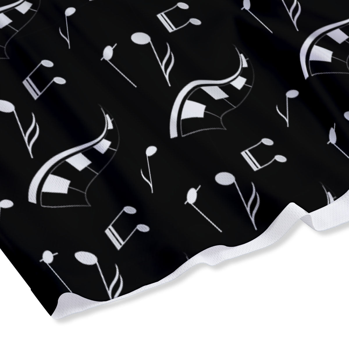 Piano Print Pattern Mesh Shorts-grizzshop