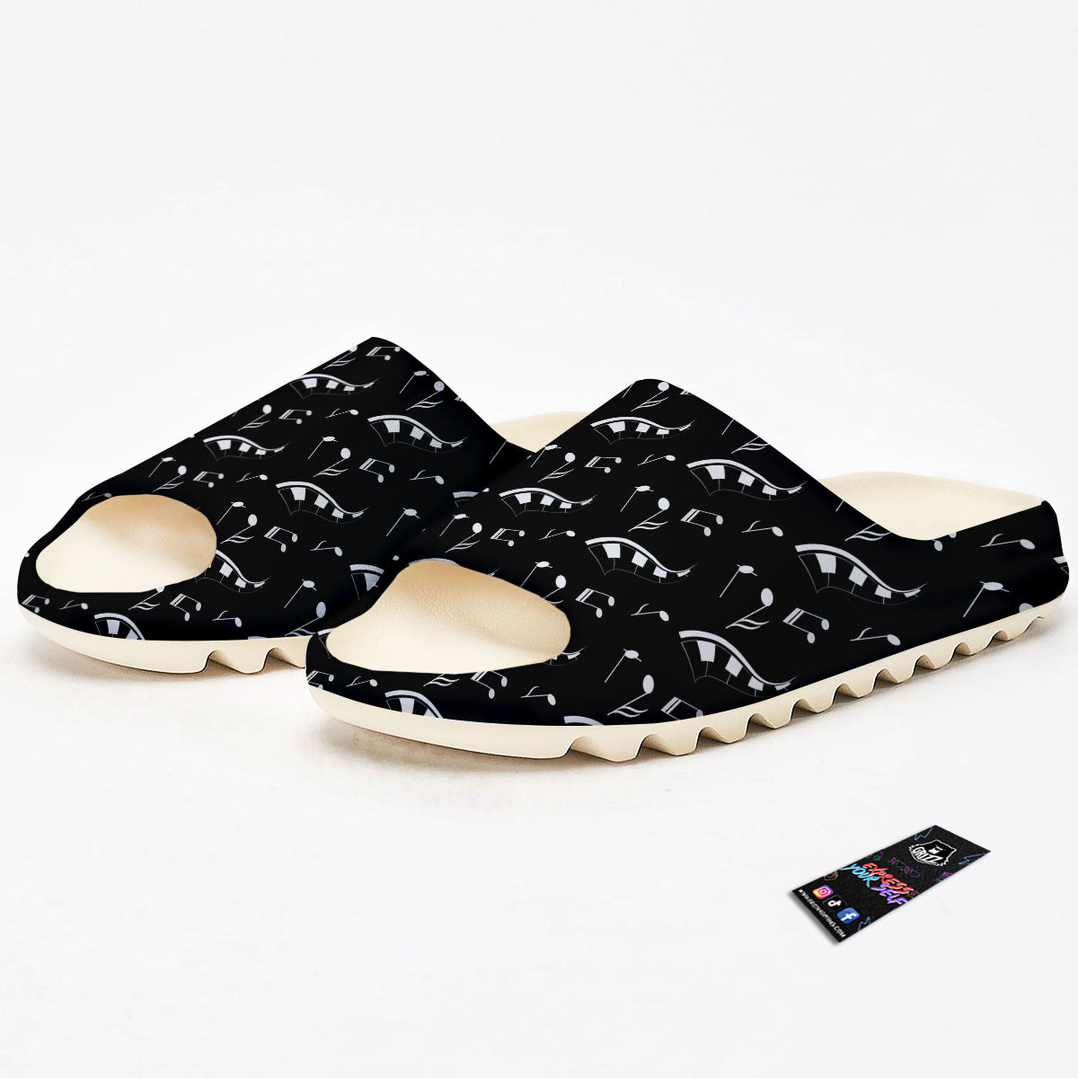 Piano Print Pattern Sandals-grizzshop