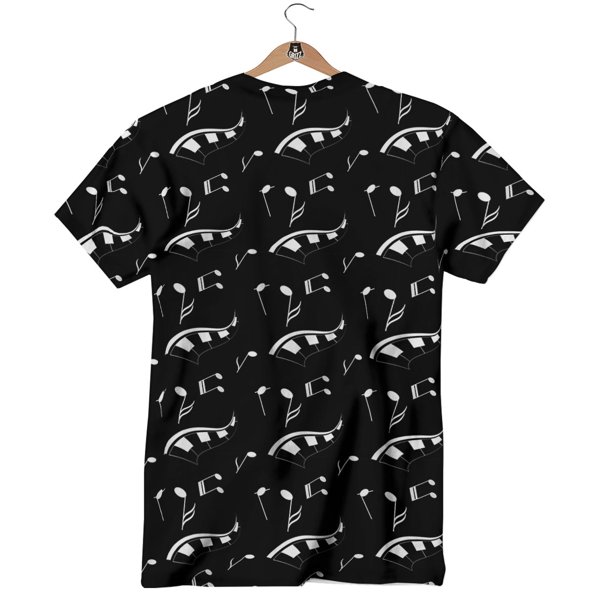 Piano Print Pattern T-Shirt-grizzshop