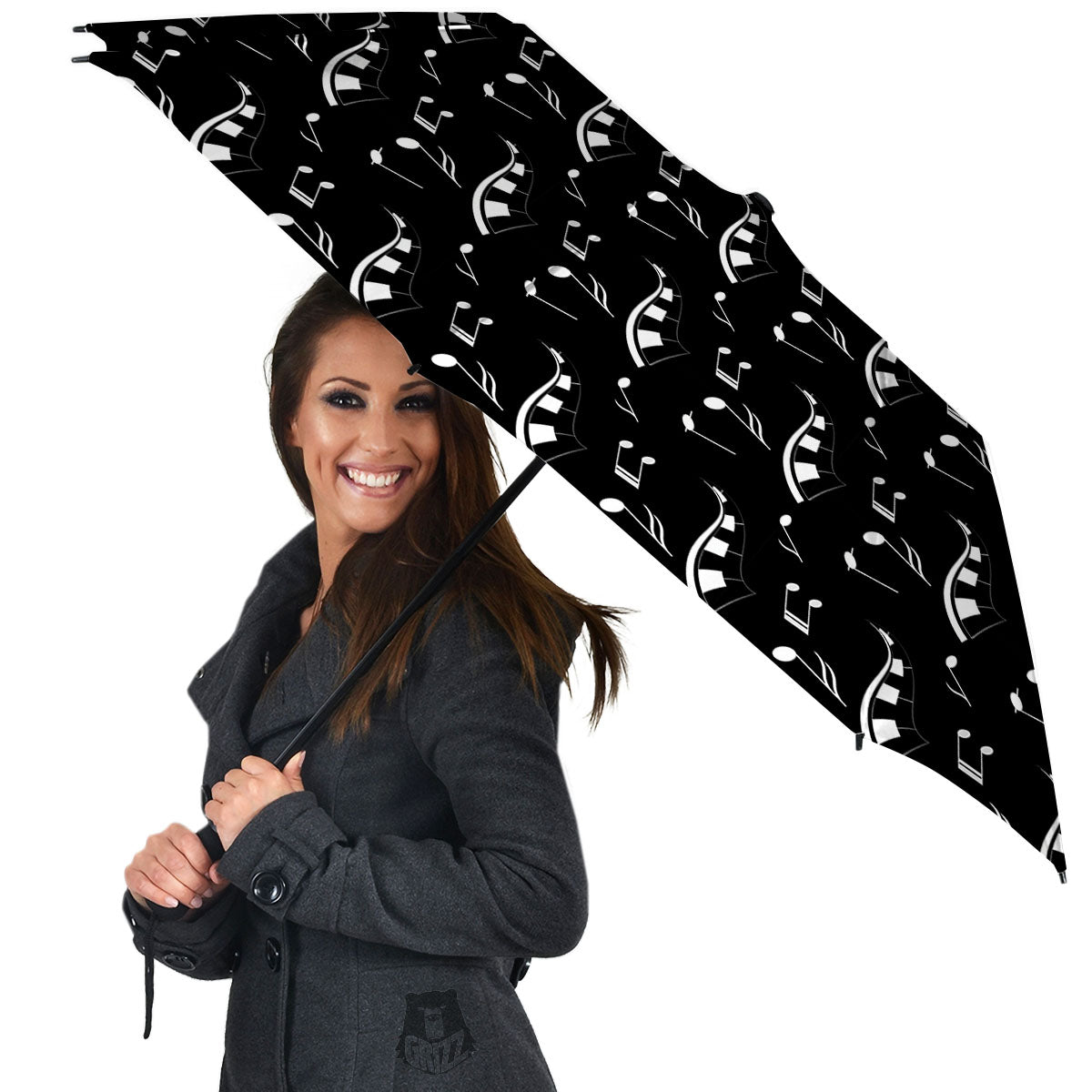 Piano Print Pattern Umbrella-grizzshop