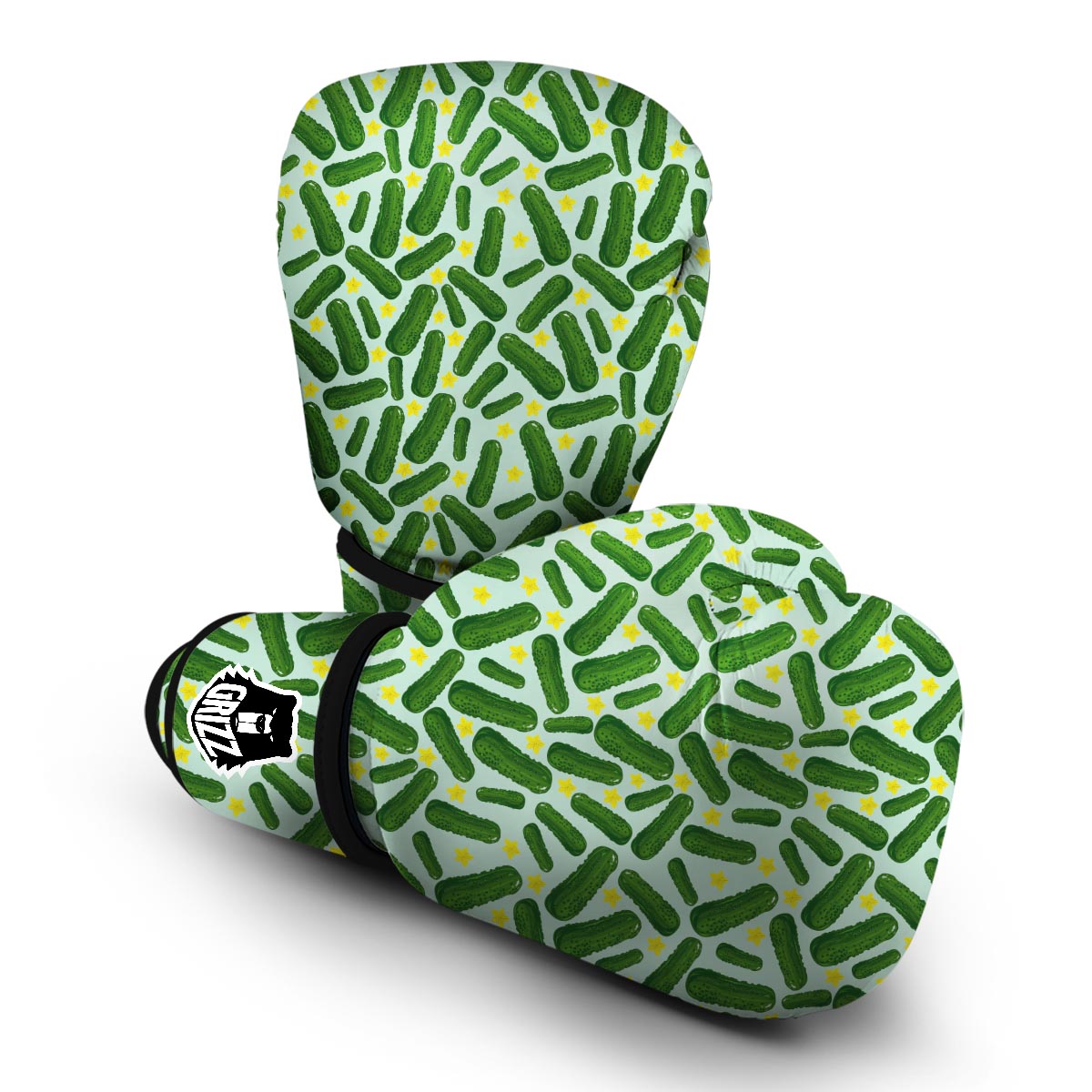 Pickle Cucumber Pattern Print Boxing Gloves-grizzshop