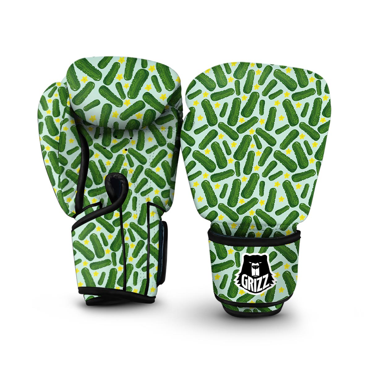 Pickle Cucumber Pattern Print Boxing Gloves-grizzshop