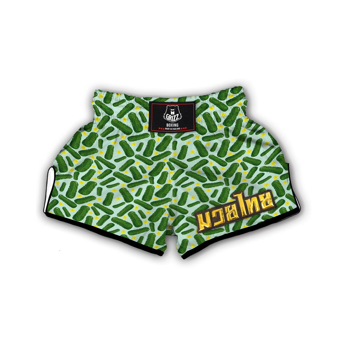 Pickle Cucumber Pattern Print Muay Thai Boxing Shorts-grizzshop