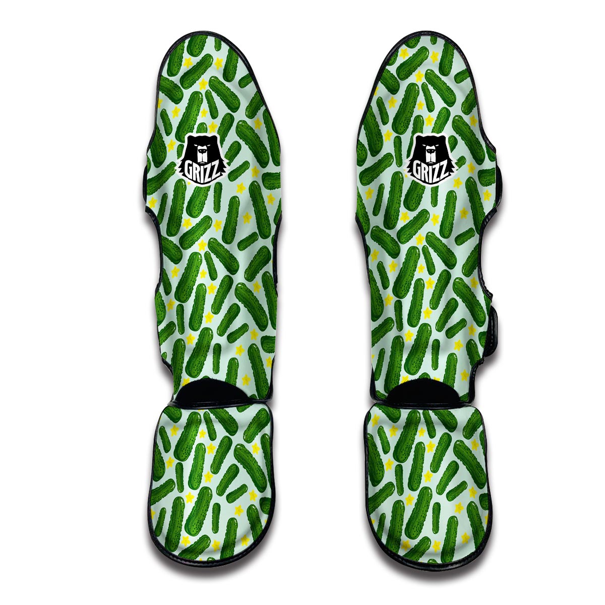 Pickle Cucumber Pattern Print Muay Thai Shin Guards-grizzshop