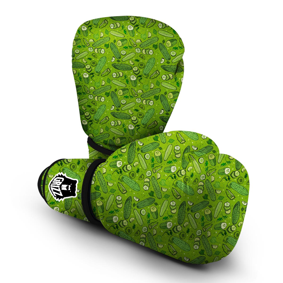 Pickle Cucumber Print Pattern Boxing Gloves-grizzshop