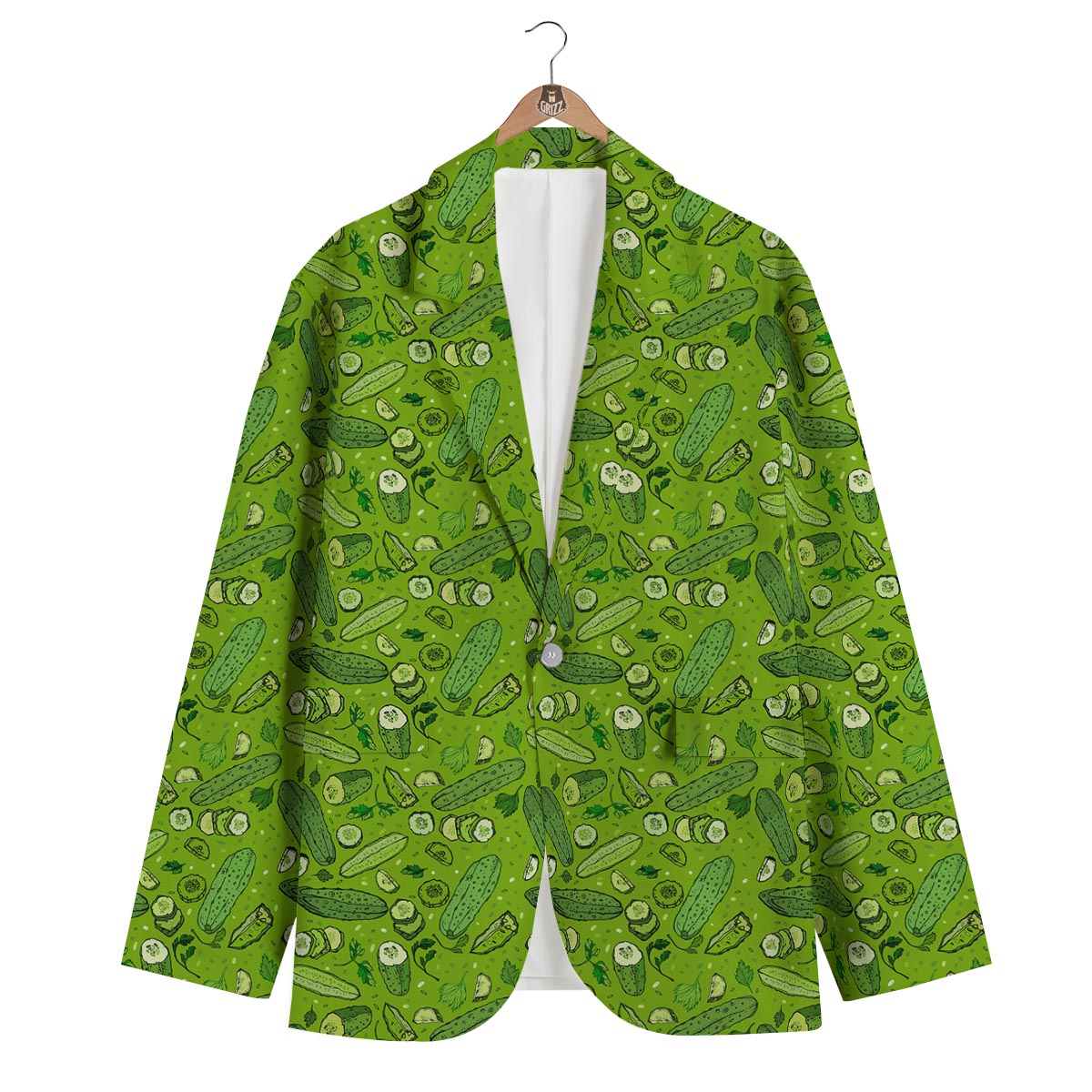 Pickle Cucumber Print Pattern Men's Blazer-grizzshop