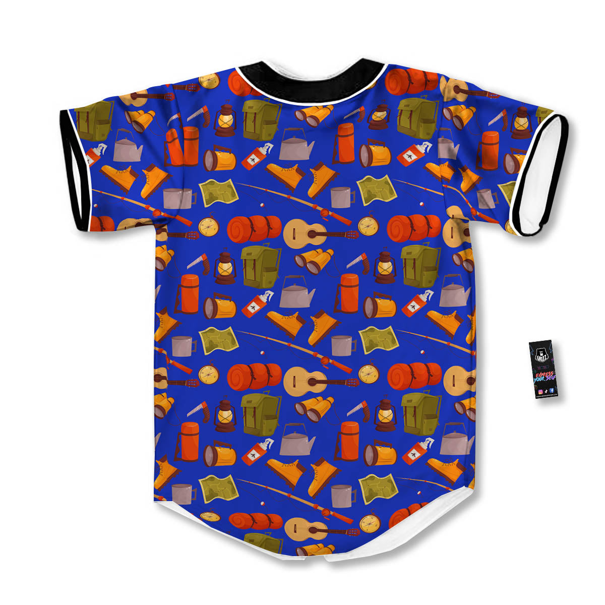 Picnic Camping Print Pattern Baseball Jersey-grizzshop
