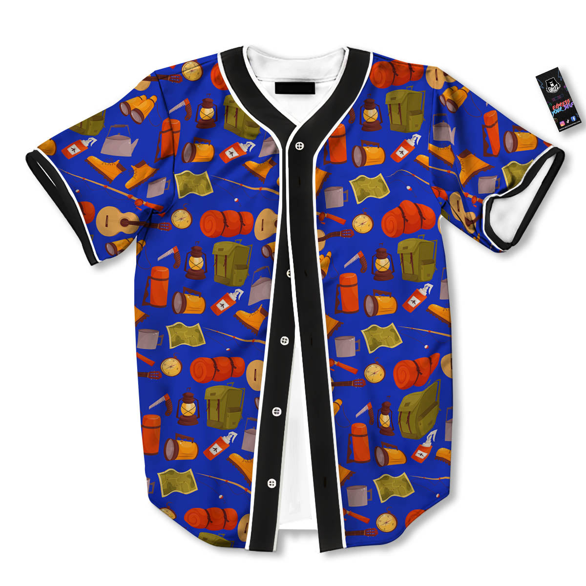 Picnic Camping Print Pattern Baseball Jersey-grizzshop
