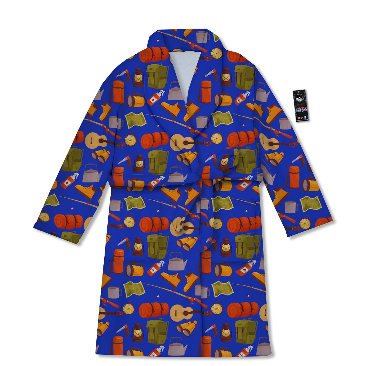 Picnic Camping Print Pattern Bathrobe-grizzshop