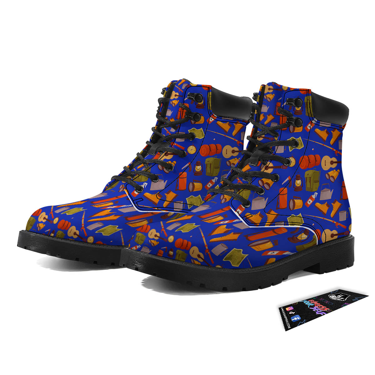 Picnic Camping Print Pattern Boots-grizzshop