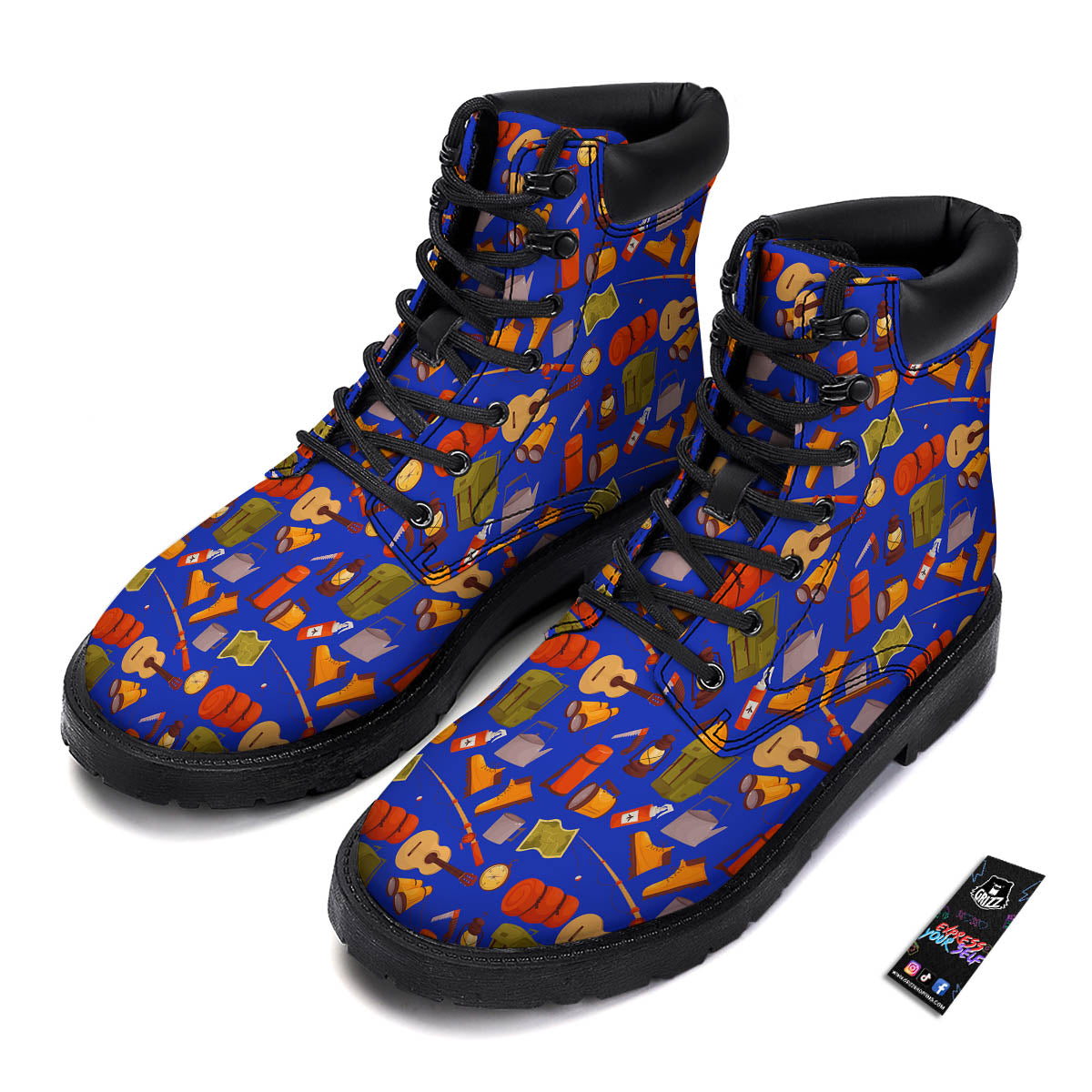 Picnic Camping Print Pattern Boots-grizzshop